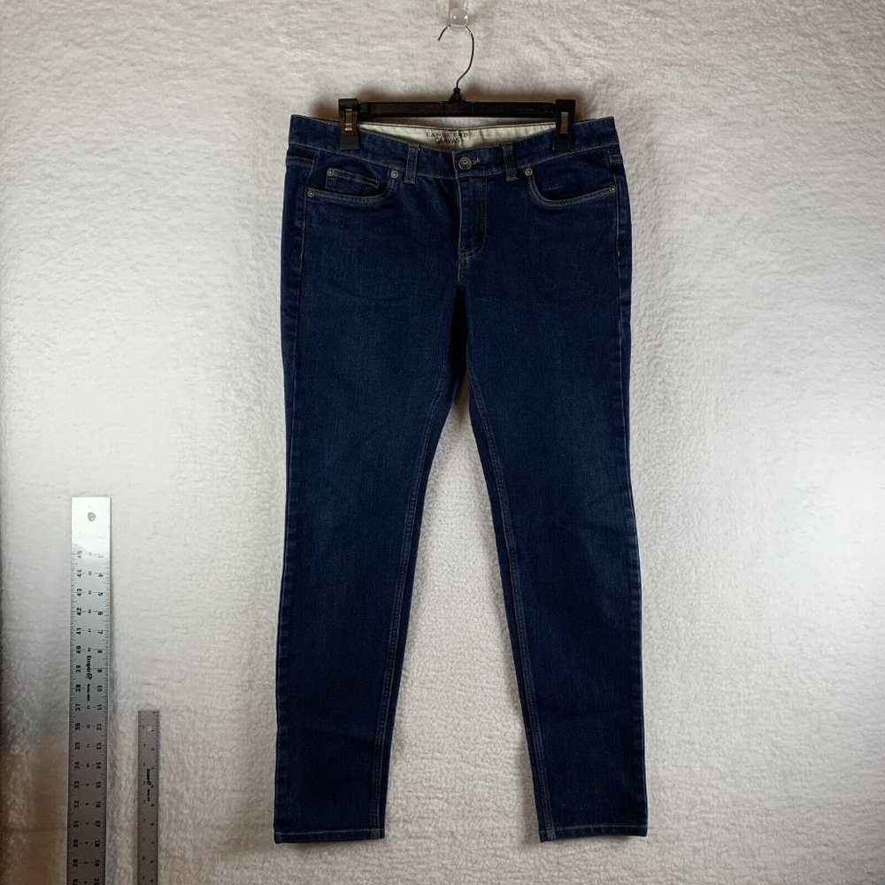Lands' End Canvas Jeans Women's 31 Blue Denim Stretch Super Slim Fit Skinny 7878